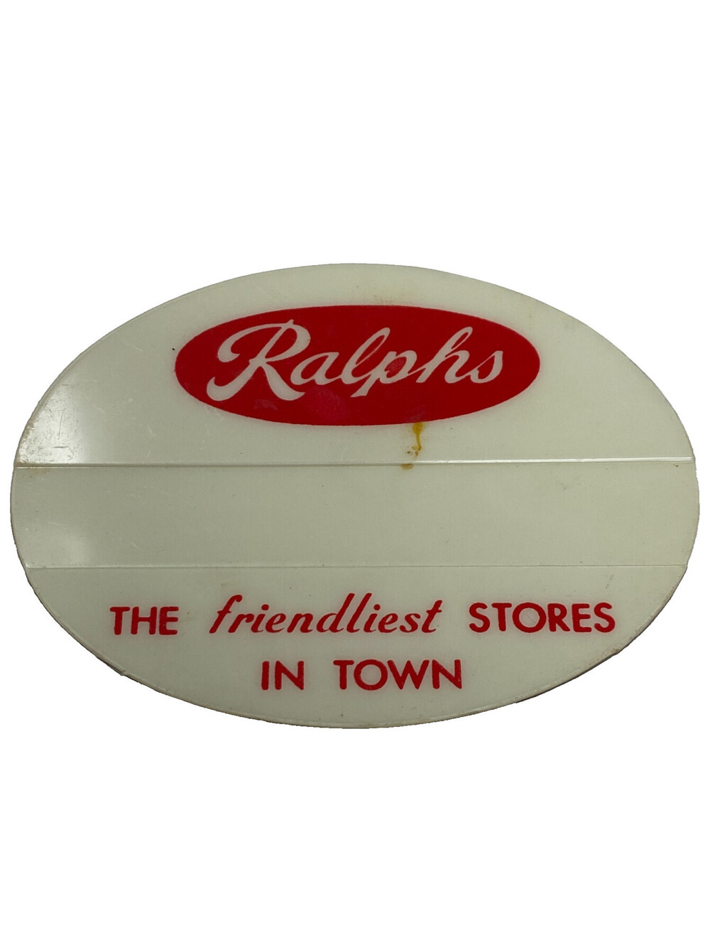 Vintage Ralphs Grocery Store Employee Name Badge Pin Friendliest Stores In Town